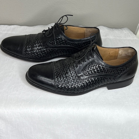 Johnston & Murphy Ellsworth Cap Toe Black Leather Oxford Shoes Size 9M - Picture 4 of 13